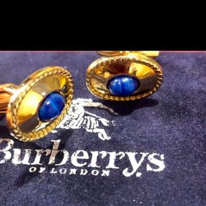 Burberrys Of London Gold Cufflinks In Box RARE